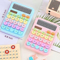 Colorful Solar Calculator Dual Power Large LCD Display 12 Digit