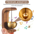 Premium Brass Meditation Bell with Wooden Stand | Handmade Hanging Mindfulness Bell for Yoga, Meditation, Home Décor & Relaxation