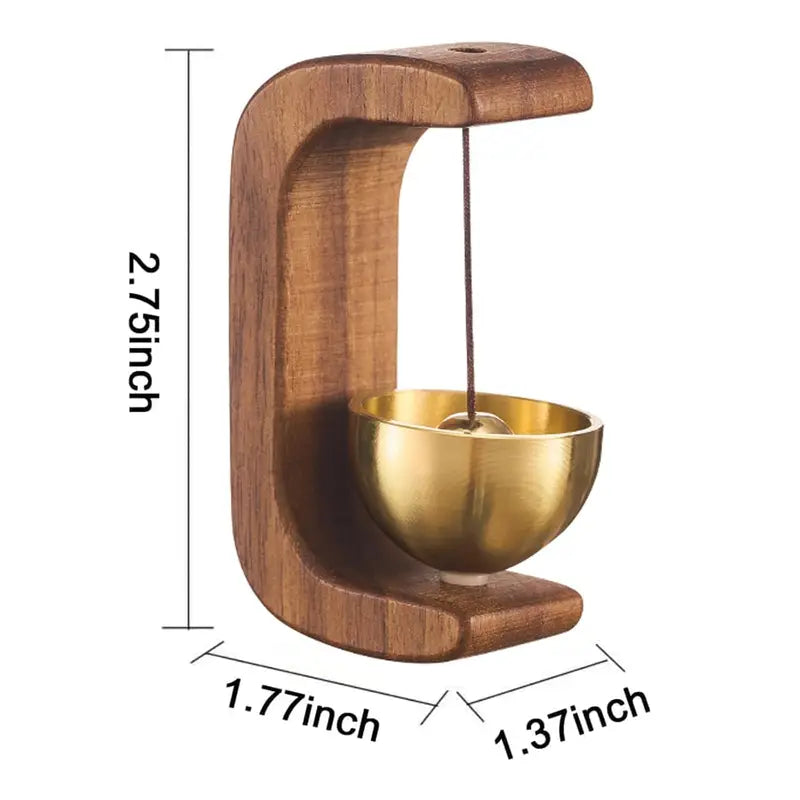 Premium Brass Meditation Bell with Wooden Stand | Handmade Hanging Mindfulness Bell for Yoga, Meditation, Home Décor & Relaxation