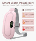 Smart Heating Massage Belt for Back Pain & Menstrual Cramp Relief | Rechargeable Electric Waist Heating Pad with Vibration Massage