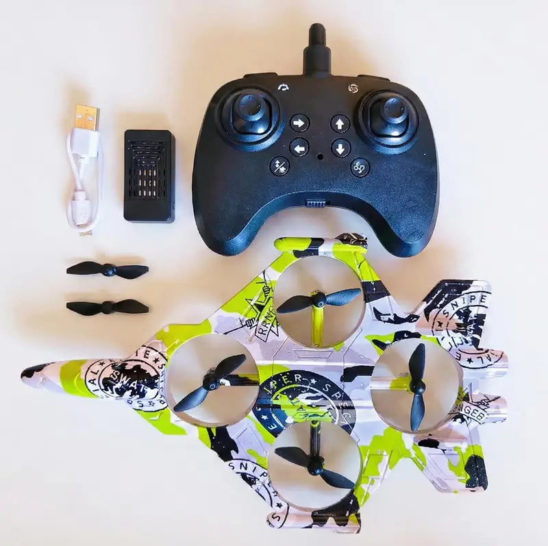 Stealth Fighter RC Drone 4-Propeller Quadcopter | Lightweight Remote Control Aircraft Toy Drone for Kids & Adults (Copy)