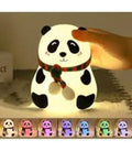Cute Panda Silicone Night Light for Kids – USB Rechargeable LED Nursery Lamp, Soft Touch Color Changing Bedside Night Lamp