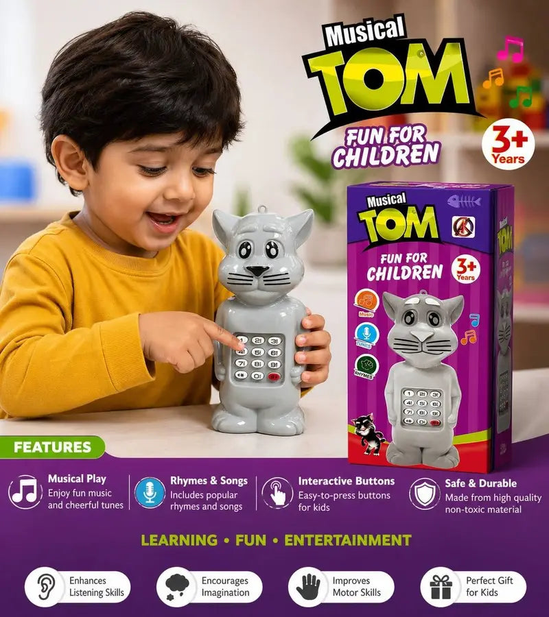 Musical Cat Toy with Rhymes, Songs & Interactive Buttons | Learning Toy for Boys & Girls Age 3+ Years