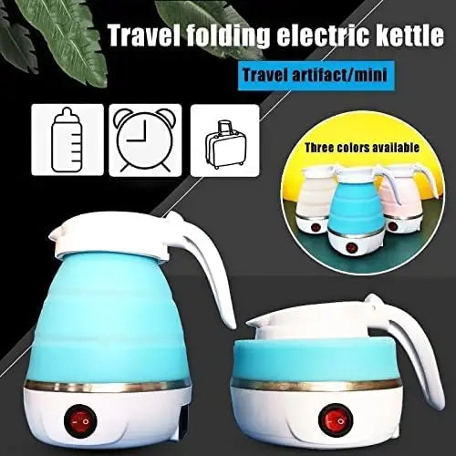 Portable Foldable Electric Kettle 600ML | Travel Electric Kettle with Food-Grade Silicone Body | Fast Boiling Collapsible Water Heater for Tea, Coffee & Travel