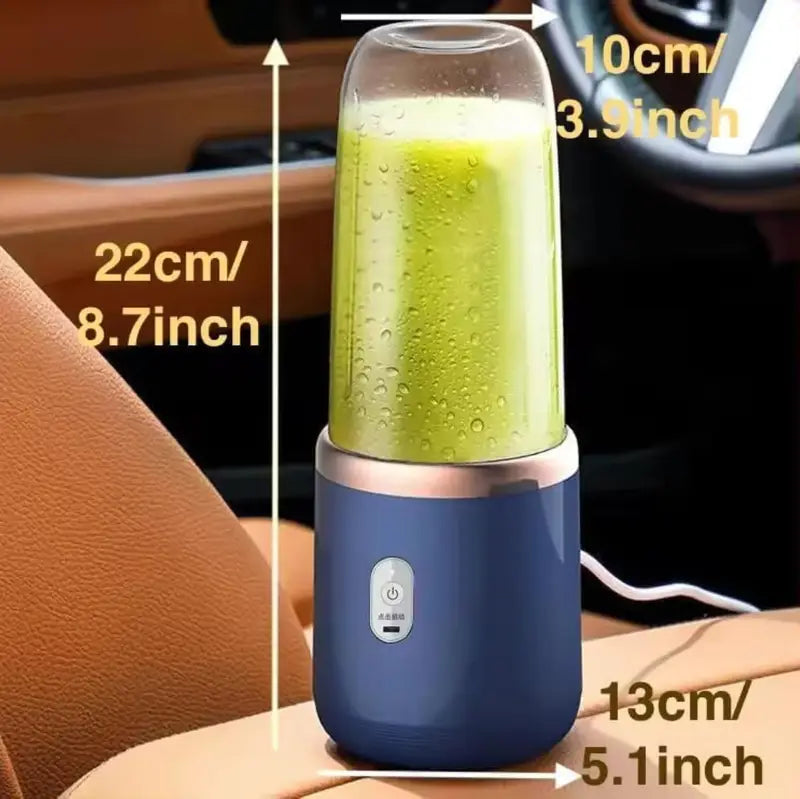 Portable USB Rechargeable Blender Bottle 400ml – Mini Personal Smoothie Maker with 6-Blade Stainless Steel System for Shakes, Juices & Protein Drinks