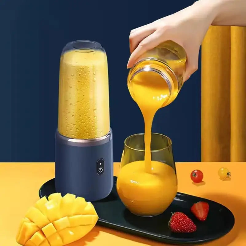 Portable USB Rechargeable Blender Bottle 400ml – Mini Personal Smoothie Maker with 6-Blade Stainless Steel System for Shakes, Juices & Protein Drinks