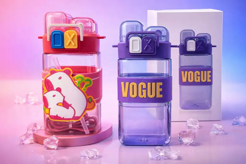 Square Sips Kids Water Bottle with Straw & Leakproof Lid – BPA-Free Reusable Drinking Bottle for School, Travel, Sports & Everyday Use