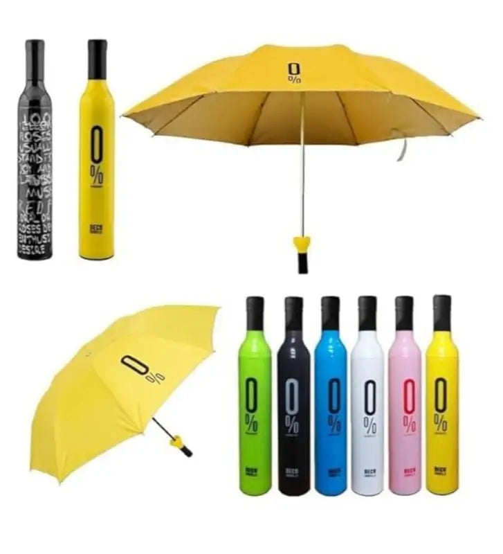 Portable Bottle-Shaped Folding Umbrella – Windproof Compact Travel Umbrella with Waterproof Canopy & Leakproof Storage Case for Men and Women