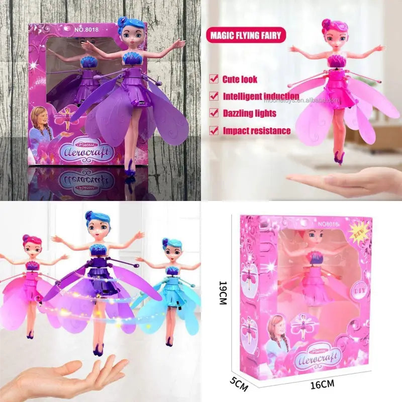Flying Princess Doll Toy for Kids – USB Rechargeable LED Hover Fairy with Hand Sensor & Spinning Wings
