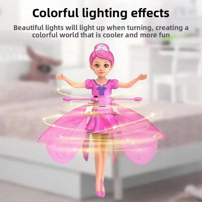 Flying Princess Doll Toy for Kids – USB Rechargeable LED Hover Fairy with Hand Sensor & Spinning Wings