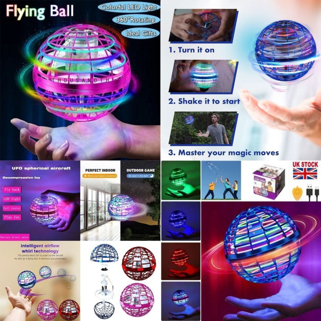 UFO Flying Spinner LED Ball